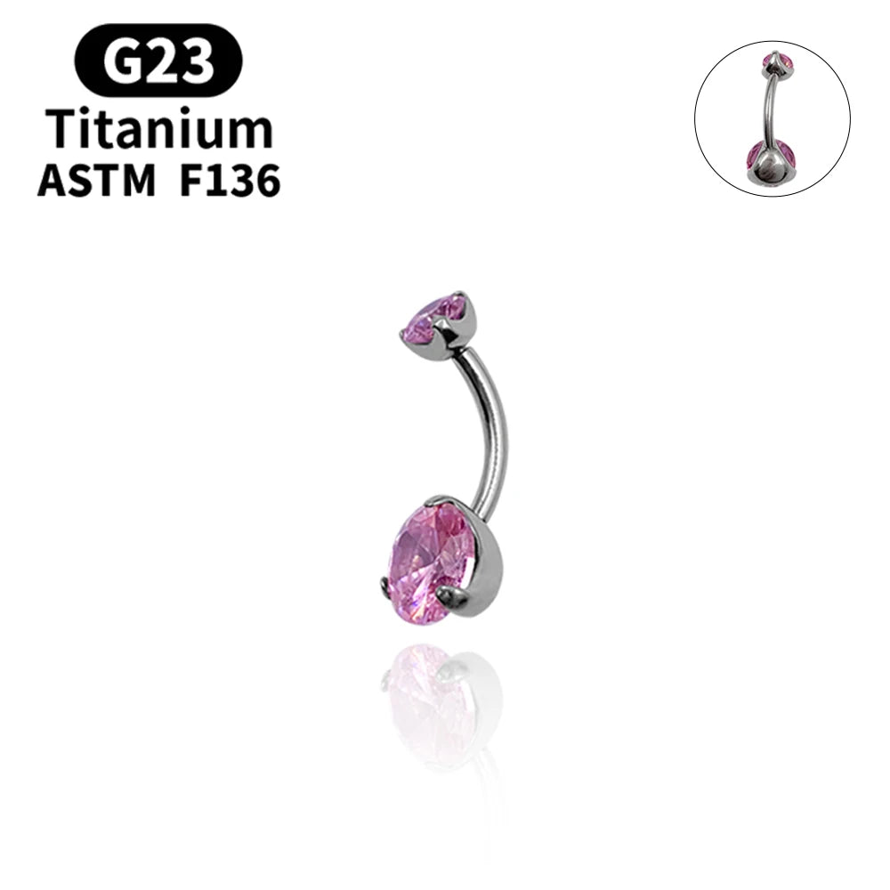 Belly Button Piercing ASTM G23 Titanium Zircons Navel Piercing Ring Body Jewelry Super Pretty Belly Button Ring For Women
