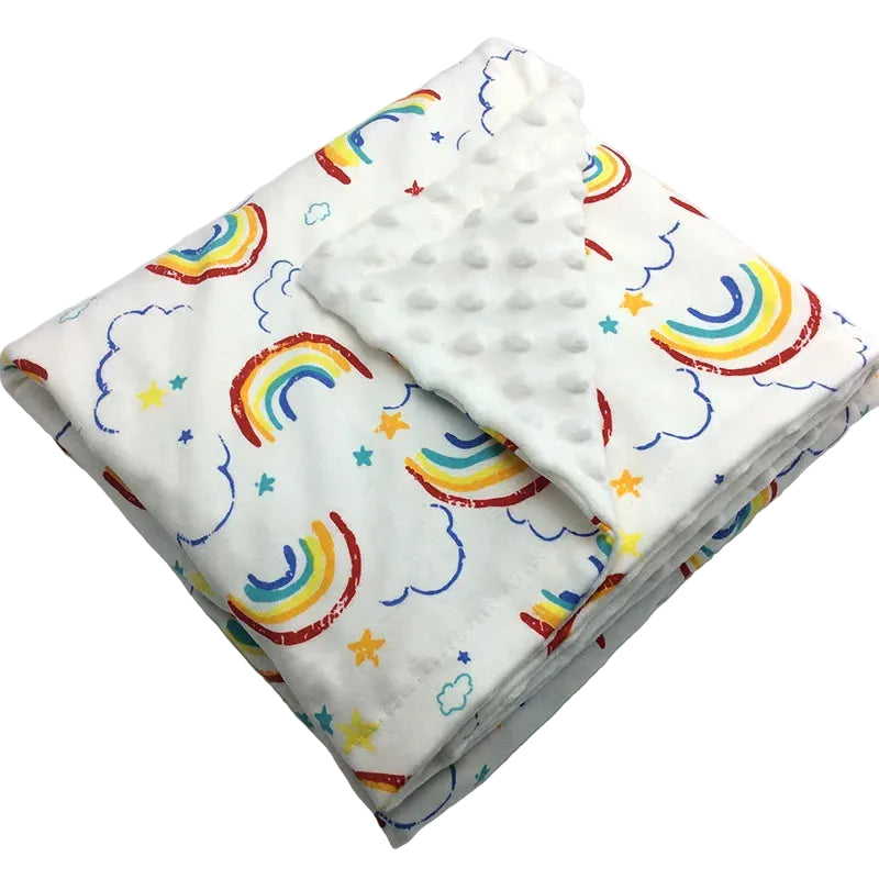 Tejesa Knitted Cotton bean fleece double-sided baby blanket swaddle children's blanket cartoon soft and comfortable newborn quilt