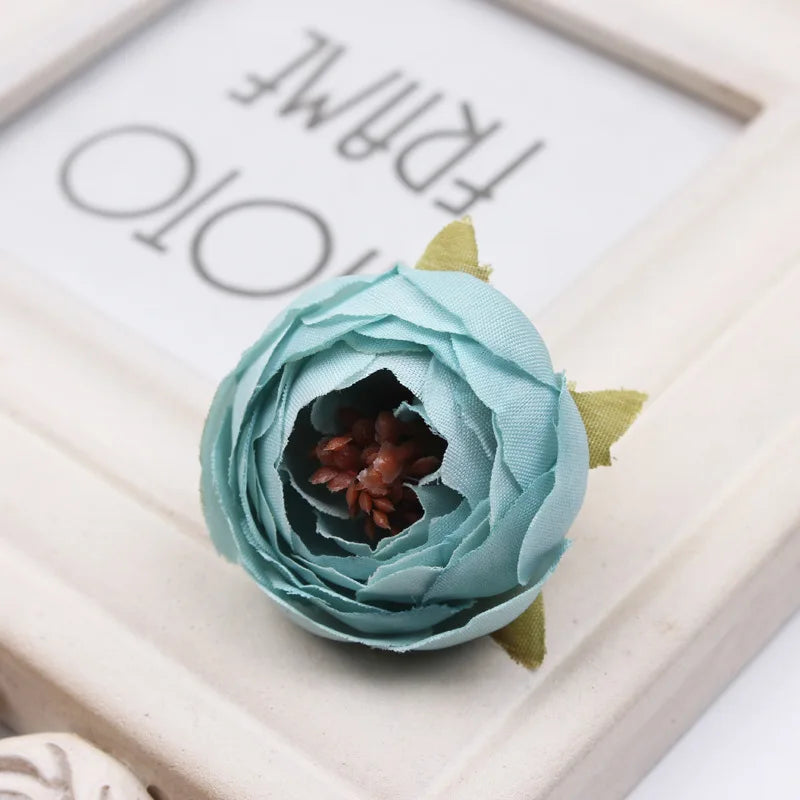 Artificial Silk Tea Rose Bud Flower Heads for DIY Wedding, Flower Wall, Event Party, Garland, Headware Deco, 4.5cm, 17Colors