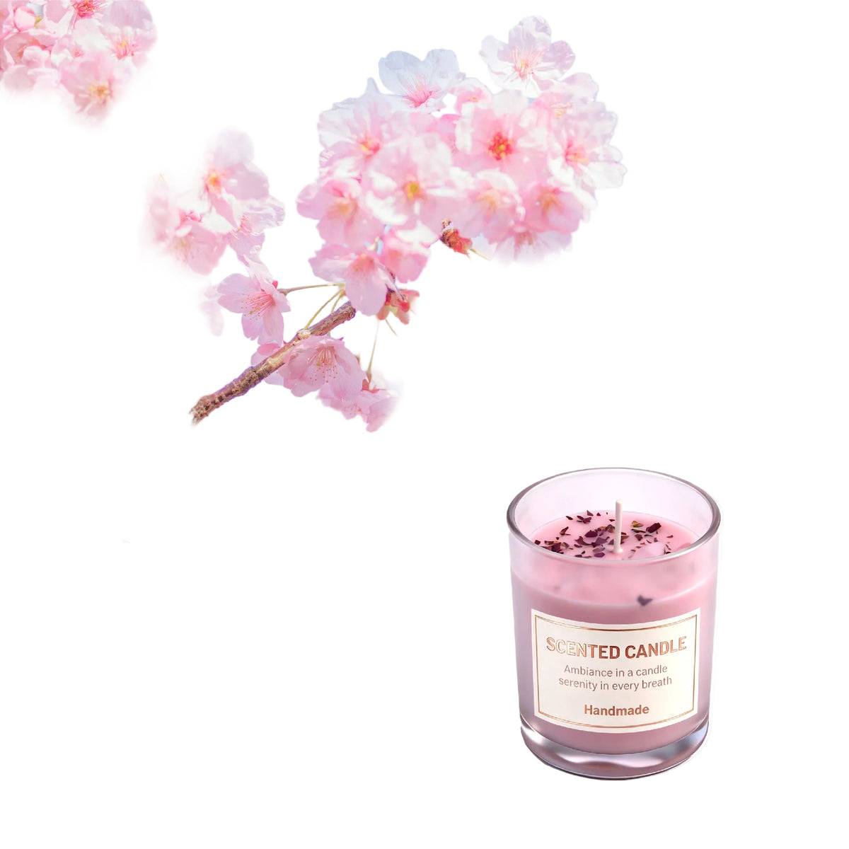 Sakura Atmosphere Scented Candle Birthday Creative Gift Sakura Handmade Aromatherapy Niche High-End Souvenir