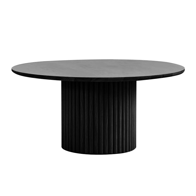 High-grade log style tea table small apartment living room minimalist creative round mid-ancient small tea table silent style tea table