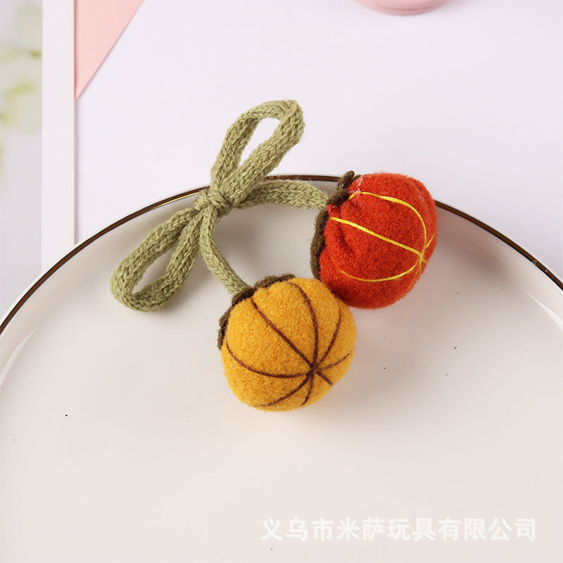 Cartoon three-dimensional cotton-filled pumpkin flower headband brooch female cute Japanese fabric clothes bag scarf accessories