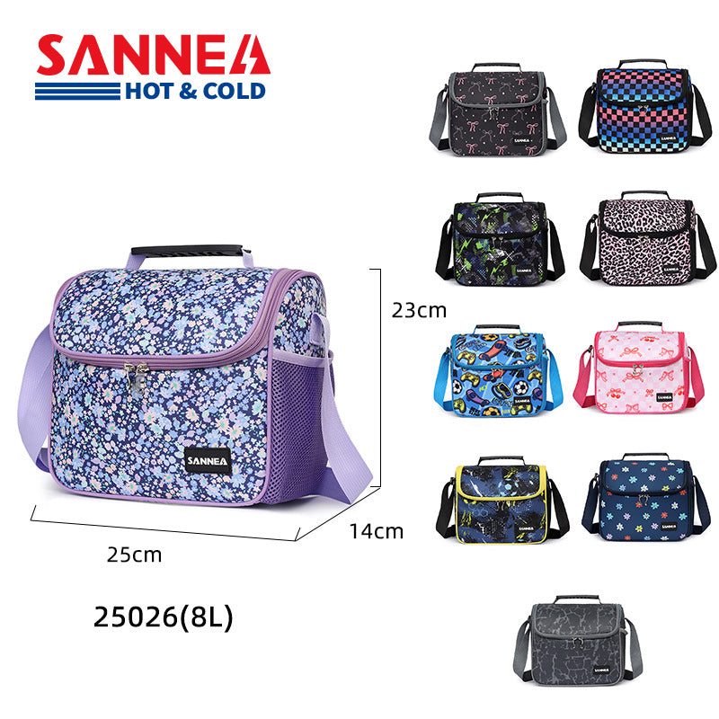Sanne New Model Children's 8L Insulated Bag Student Lunch Box Bag Cross-Border Oxford Cloth Ice Pack in Stock