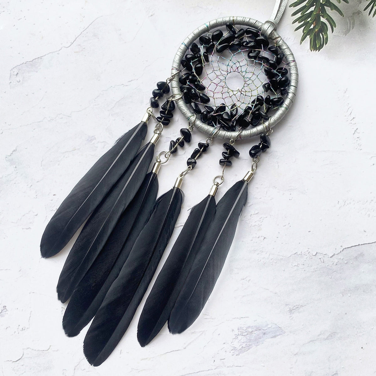 Crystal stone car pendant niche high-level sense original ins wind heavy industry car hanging dream net