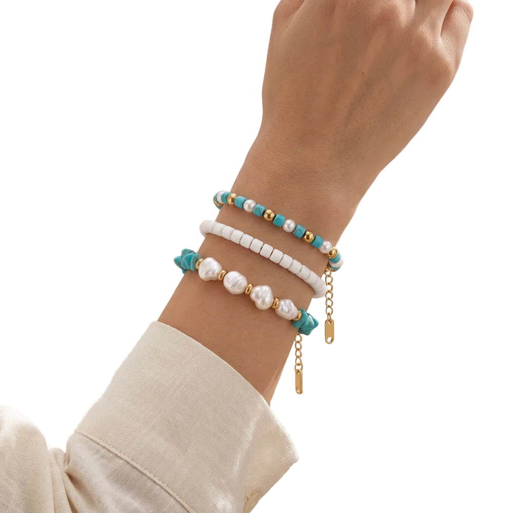 Bohemian Turquoise Pearl Women's Bracelet Jewelry Gift