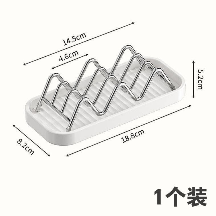 Stainless Steel Soap Holder New Style Ins Soap Box Soap Storage Drain Rack Creative Household Storage Rack Countertop Organizer