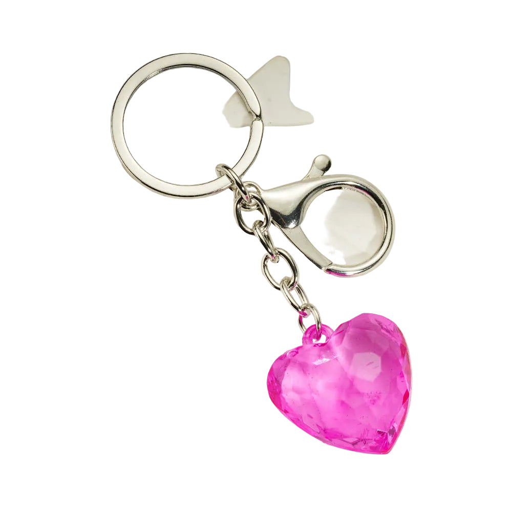 Transparent Heart-Shaped Imitation Crystal Acrylic Peach Heart Pendant Keychain Heart-Shaped Bag Charm