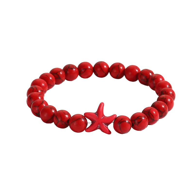 Starfish Handmade Beaded Bracelet, Fashionable Commuter Style Elastic Cord