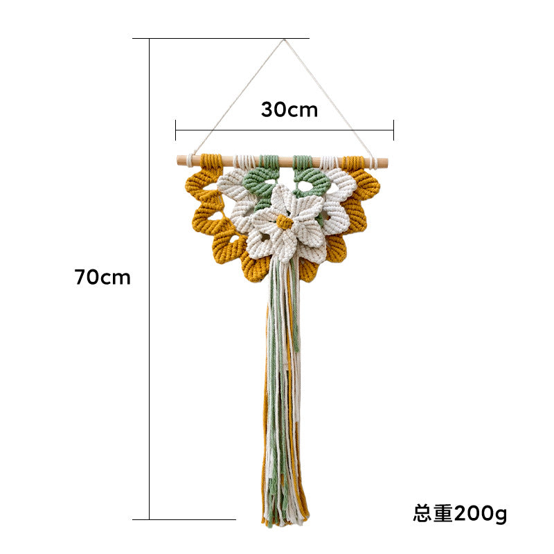 Cross-Border New Product Handmade Cotton Rope Woven Shell Tapestry Nordic Style B&B Living Room Bedroom Wall Decoration Tapestry