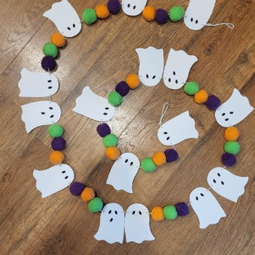 Halloween Ghost Garland - Scary Halloween Decorations, Ghost Banner, Halloween Decorations Indoor, Ghost