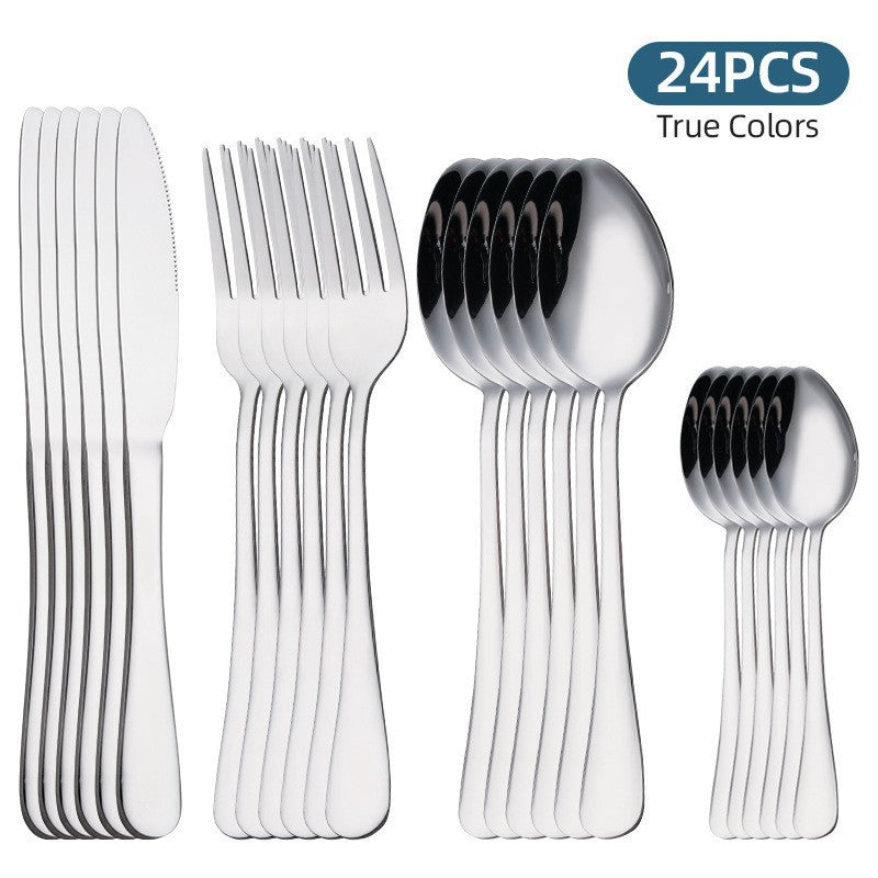 Stainless Steel Amazon 1010 Cutlery Set 24-Piece Gift Box Western Steak Knife, Fork, Spoon Gift Set