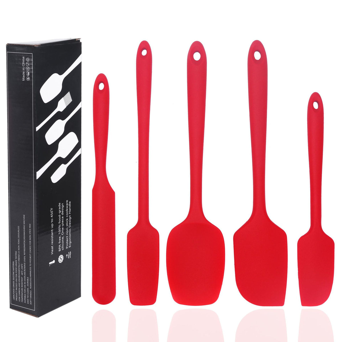 Silicone cream spatula 5 pieces suit silicone spatula integrated cake cream spatula multifunctional baking tool