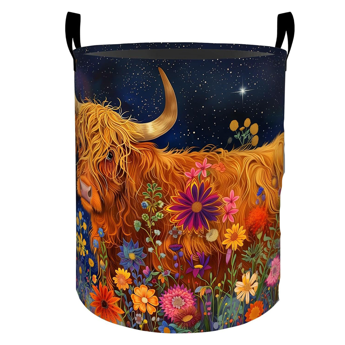 Amazon Temu Cross-Border Floral Laundry Basket Oxford Cloth 600 Toy Storage Bucket Packaging Size 27*28*4