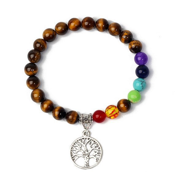 8mm black stone volcanic stone tag life tree shining stone lapis lazuli yellow tiger eye stone yoga bracelet supply d32