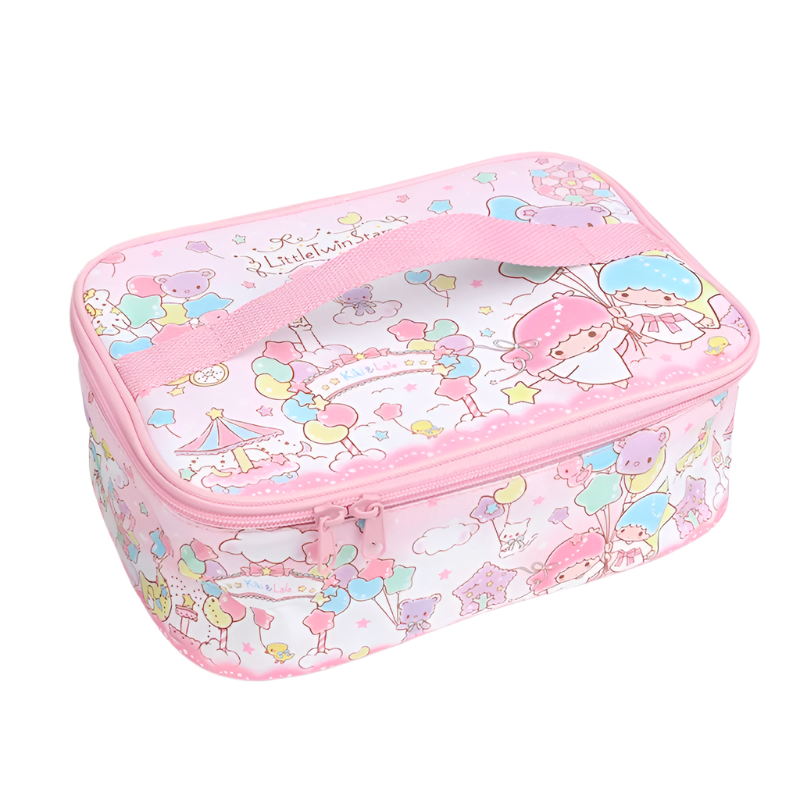 Hemasa Lunch Bag Cute Cartoon Double-layer Insulated Handbag Waterproof Bento Bag