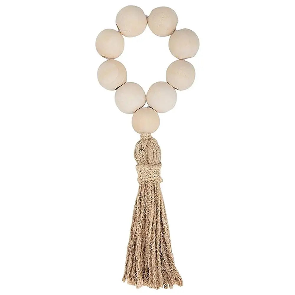Hemasa Wood Bead Napkin Rings Napkin Holders With Tassels