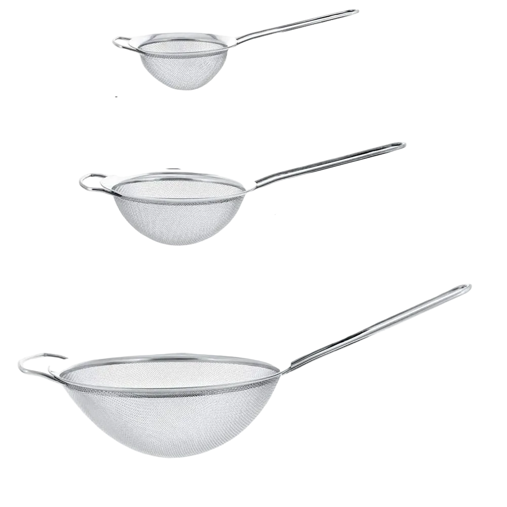 Tejesa 3pcs Fine Mesh Strainer Filter Screen Stainless Steel Flour Sifter Egg Filter Colanders for Filter Vegt Cleaning Kitchen Acce
