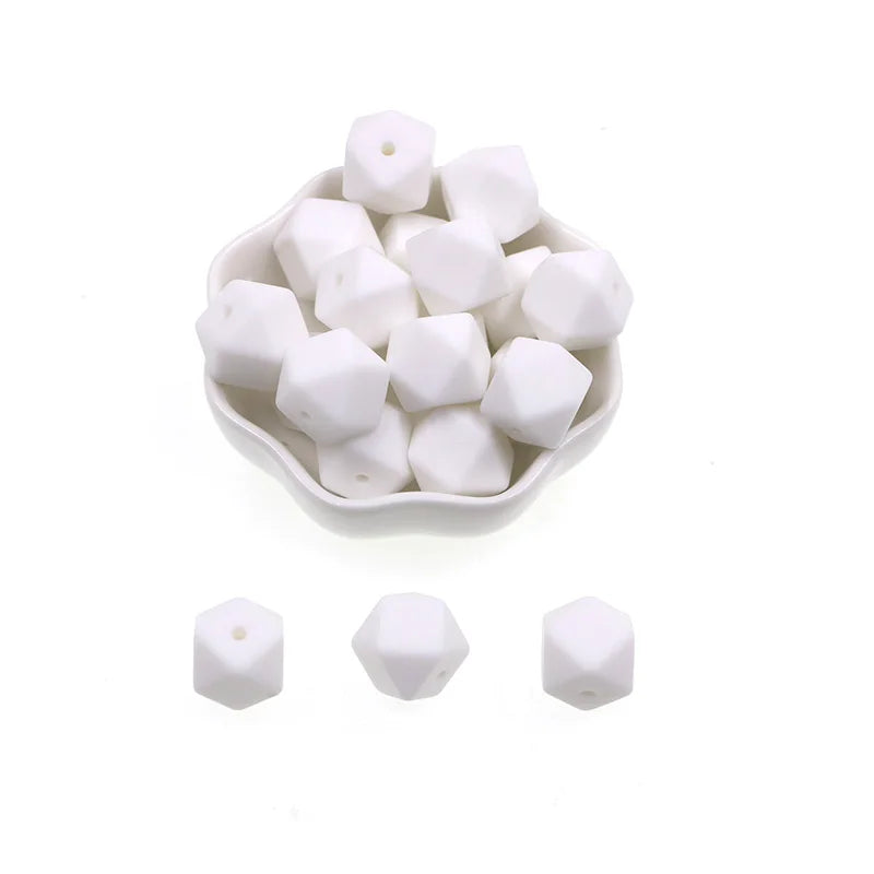 Kovict 14mm Hexagon Silicone Beads 100/200/500Pcs For Jewelry Making DIY Personalized Bracelet Pacifier Chain Accessories