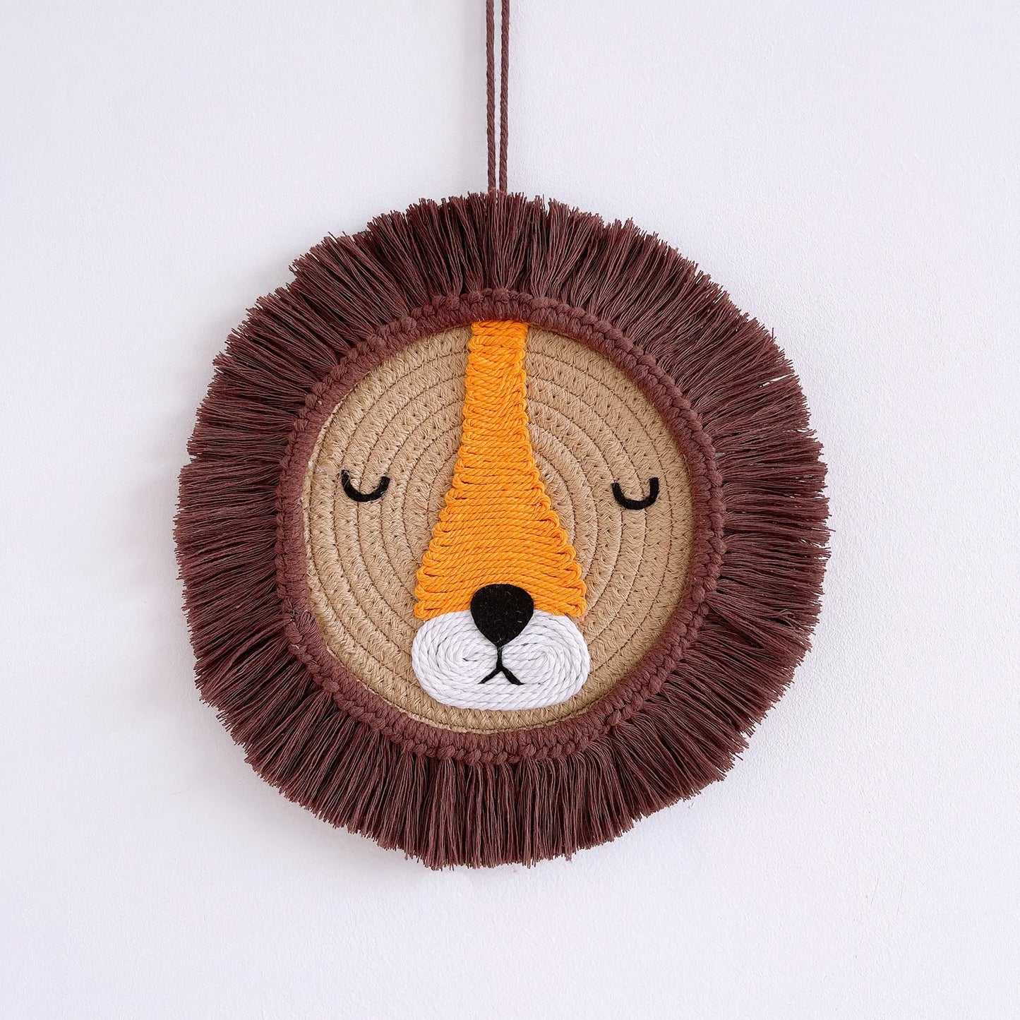 Nordic Nursery Baby Girl Boy Room Decor Kids Bedroom Animal Decor Handmade Lion Boys Kids Room Nursery Hanging Wall Decoration