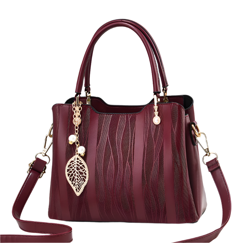 Hemasa Stripes PU Leather Crossbody Bag / Top Handle Satchel Purse /handbag