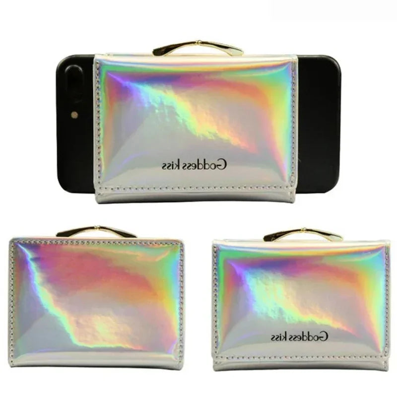 Laser Holographic Wallet Women Wallets Lady Short Purse Portfel Money Card Holder Women's Small Wallet Coin Purse Carteras