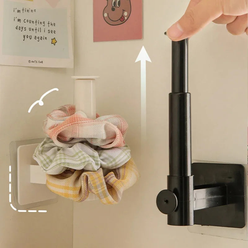 Scalable Wall Hair Rope Holder Rack Multi-purpose Jewelry Necklace Bracelet Organizer Stand Wall Key Cloth Bag Hanger Hook