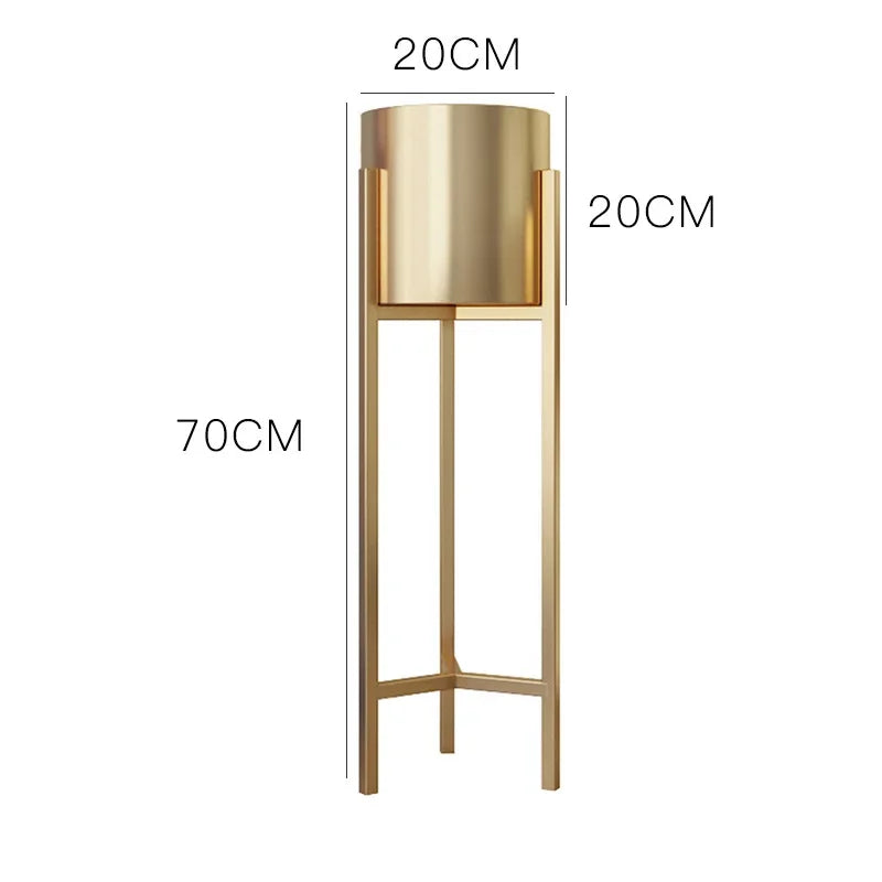 Nordic Gold Flower Rack Indoor Light Luxury Iron Flower Pot Rack Home Living Room Floor Standing Gold Decorative Storage Rack