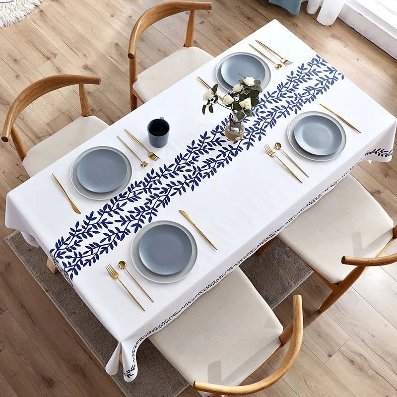 XZ0037 Tablecloth waterproof and heat-resistant PVC coffee table mat rectangular household thick dining table cloth tablecloth
