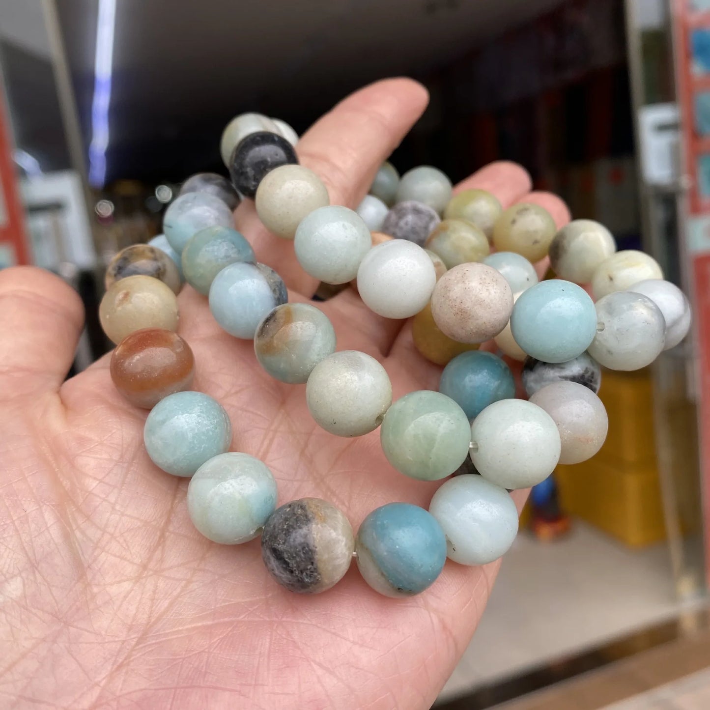 Hemasa Handmade Amazonite Beaded Bracelets/ Natural Stone Bracelets Women