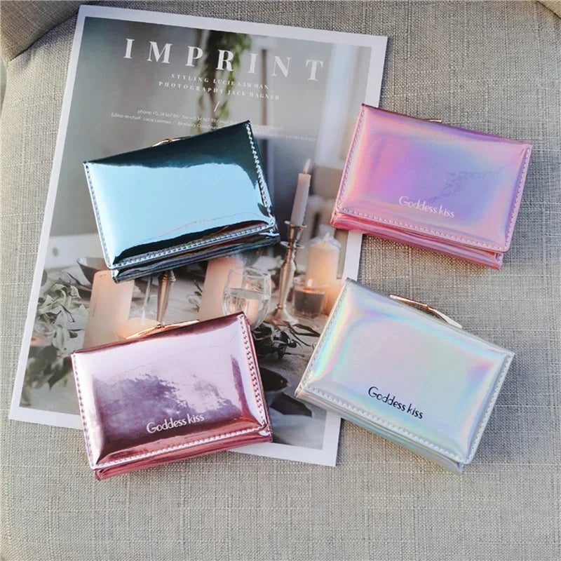Laser Holographic Wallet Women Wallets Lady Short Purse Portfel Money Card Holder Women's Small Wallet Coin Purse Carteras