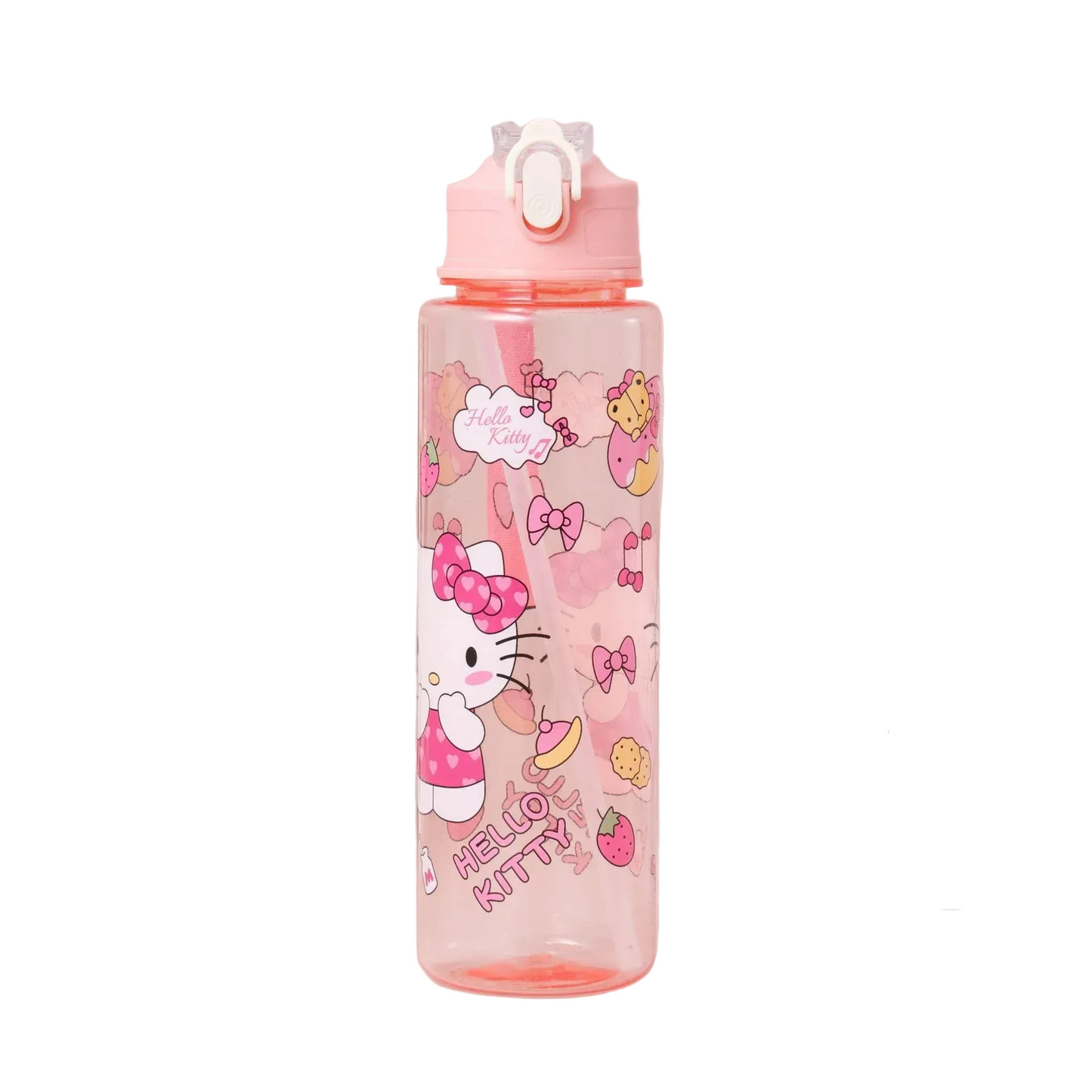 Tejesa Water Cup with Straw / Cute Cartoon Print Water Bottle for Office Home Gift