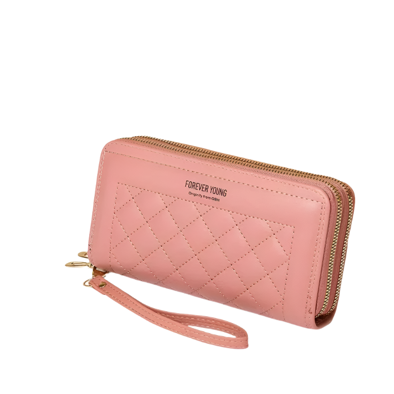 Hemasa Women's Mobile Phone Bag with Double Zipper Wallet large capacity Card Bag Coin Purse