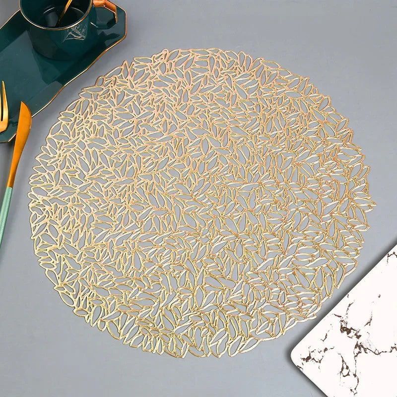 Hemasa Table Decoration Mats in Round Shape  PVC Placemat Set of 6