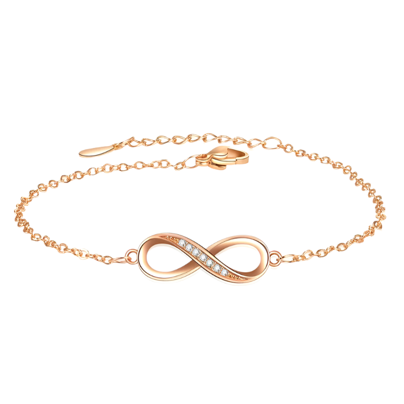 Hemasa 925 Sterling Silver Romantic Infinite Love Zirconia Link Chain Bracelet For Women