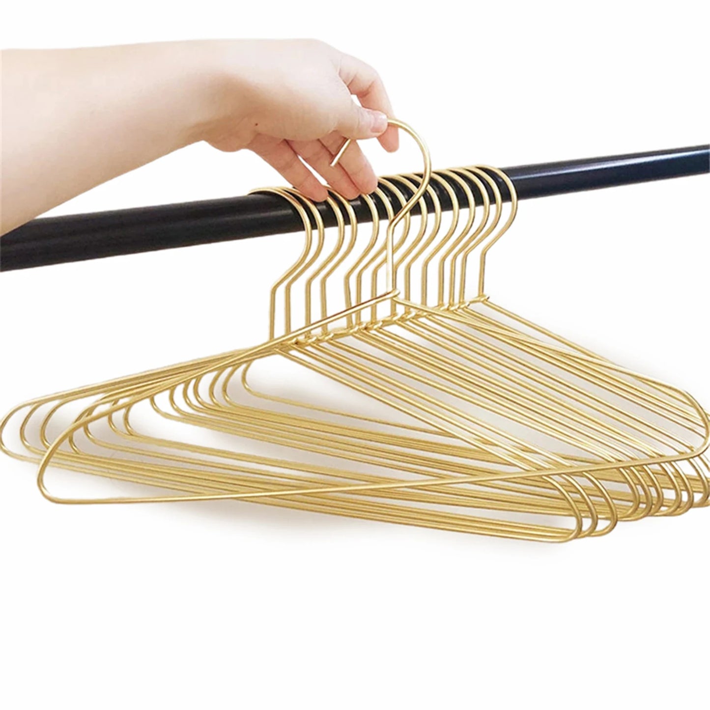Tejesa 10pcs Silver/Gold Hanger For Clothes Aluminum Alloy Durable Clothes Hanger For Coats Skirts Pants Dress