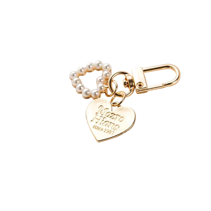 Tejesa Metal Heart Shell Key chain Creative Gift Cute Pearl Pendant Bag Pendant