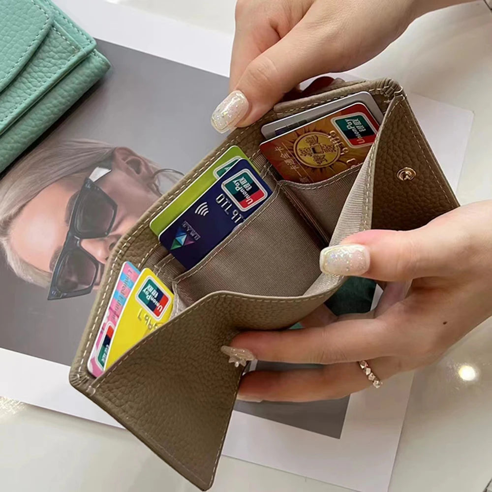 Personalize Small Women Wallet Custom Name Genuine Leather Female Coin Short Purse Fancy RFID Folded Lady Card Holder Money Bag