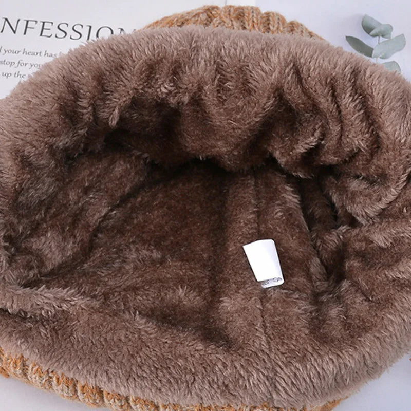 3Pcs Children Winter Hat Scarf Gloves Set Knitted Kids Beanie Scarves Non Slip Telefingers Gloves Child Cap for Girls Boys 4-10Y