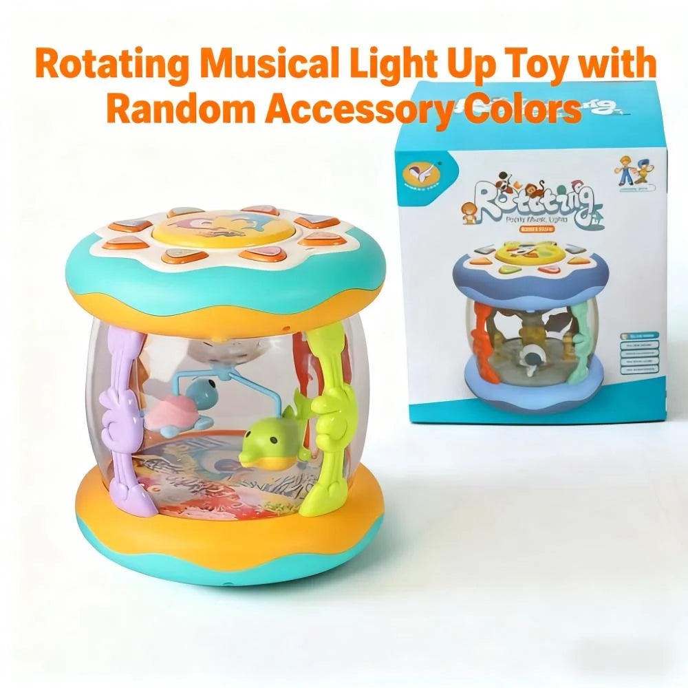 Interactive Music Light Roller 360° Rotating Lights Promote Baby Learn to Walk Grasping and Crawling Toy