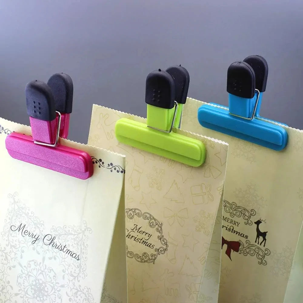 Hemasa Bag Clips for Food Storage 2 Sizes - 6 Pcs Sturdy, Airtight, Reusable Clips for Sealing Freezer Bags-Ideal for Home & Kitchen - Assorted Colors