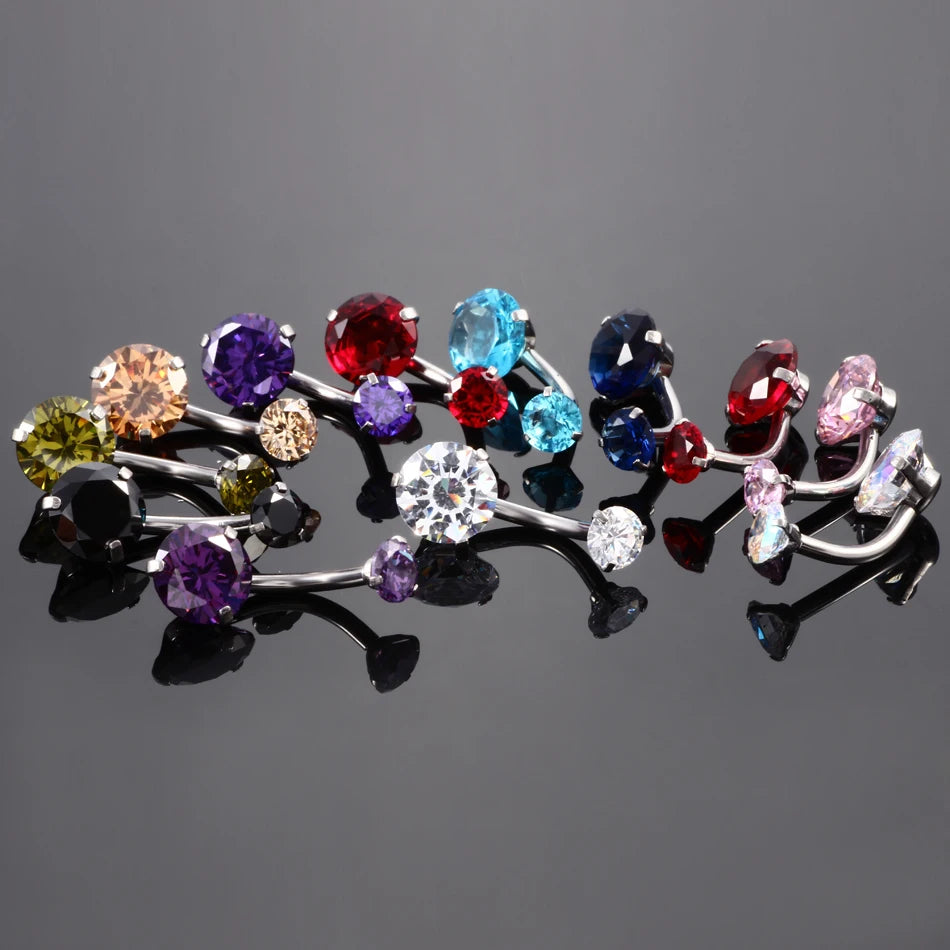 10PC Navel Piercing Stainless Steel Earrings 14G Belly Button Ring Pircing Nombril Internal Thread Belly Bars Ombligo Jewelry
