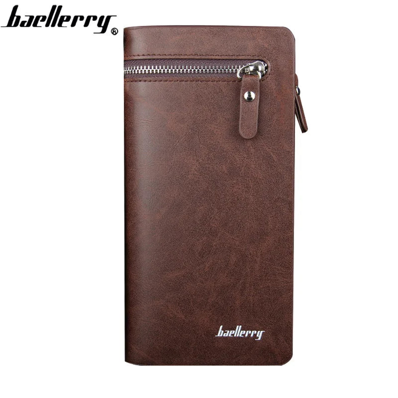 Men's Wallet Long Retro Style PU Leather Credit Card Holder High-Quality Business Simplicity Portable Phone Bag