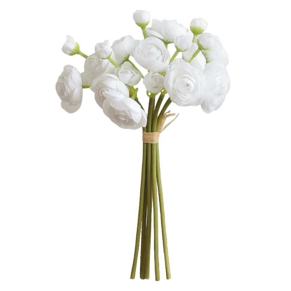 Tejesa 12 pcs Ranunculus Artificial Flower DIY Bouquet Bulk Fake Flowers Wedding Arrangements Bridal Shower Decor Home Room Decorations