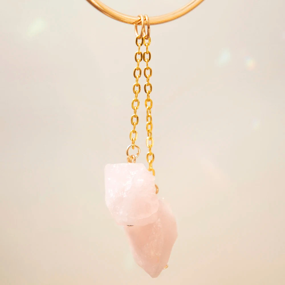 Hemasa Suncatcher Crystal Prism Moon Hanging Decor Boho Home Decoration Pink Stones Sun Catcher