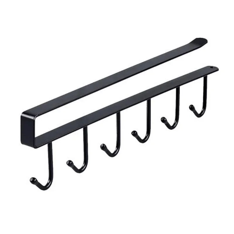 1pcs Kitchen Shelf Storage Clothes Hanging Organizer Cup Holder Glass Mug Holder 6 Hooks Storage Rack Kitchen Accessories