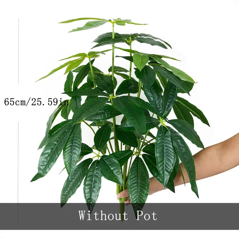 Large Artificial Monstera Tree Plastic Palm Leaves Fake Banyan Plants Brnch Green Lucky Tree For Home Garden Outdoor Party Decor