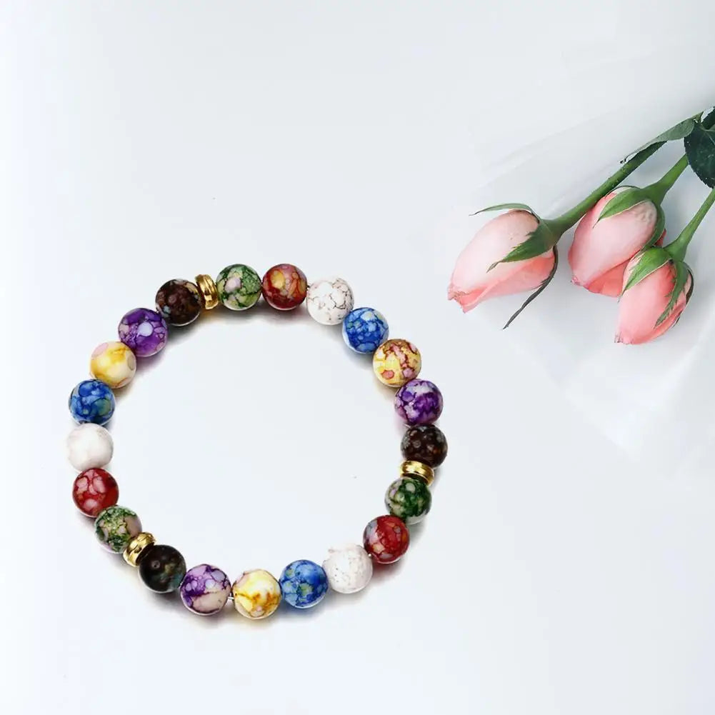 7 Chakra Bracelet For Women Men Natural Tiger Eye Stone Lava Onyx Agates Beads Bracelet Turkish Hand Of Fatima Jewelry