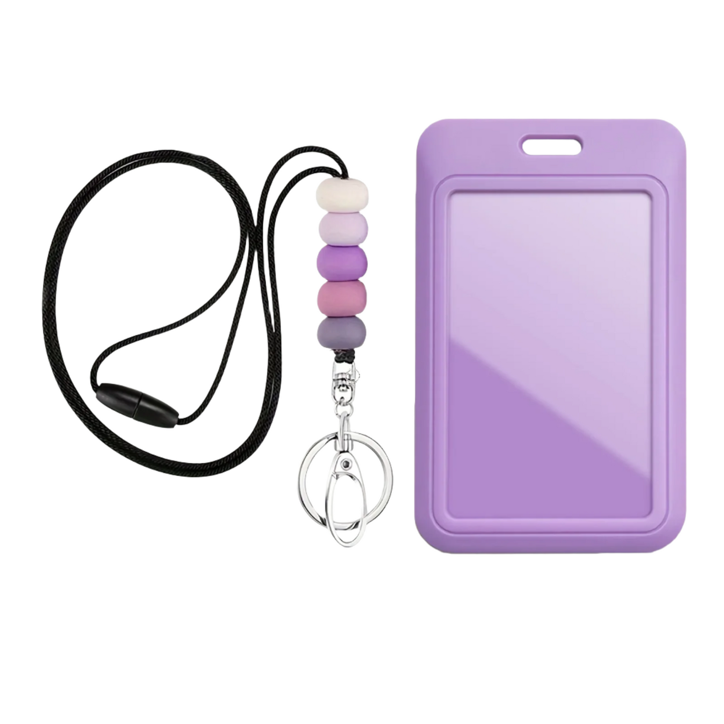 Hemasa Silicone Beaded Neck Breakaway Teacher Lanyard with Sliding ID Card Badge Holder for Keys,Keychain,Great Gifts for Women,Staff