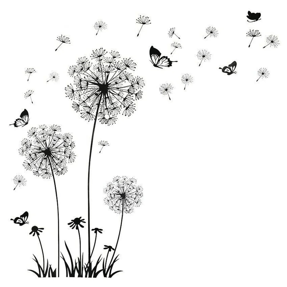 Hemasa Black Dandelion Wall Stickers Household Decor Decals Mural Art Poster On The Wall