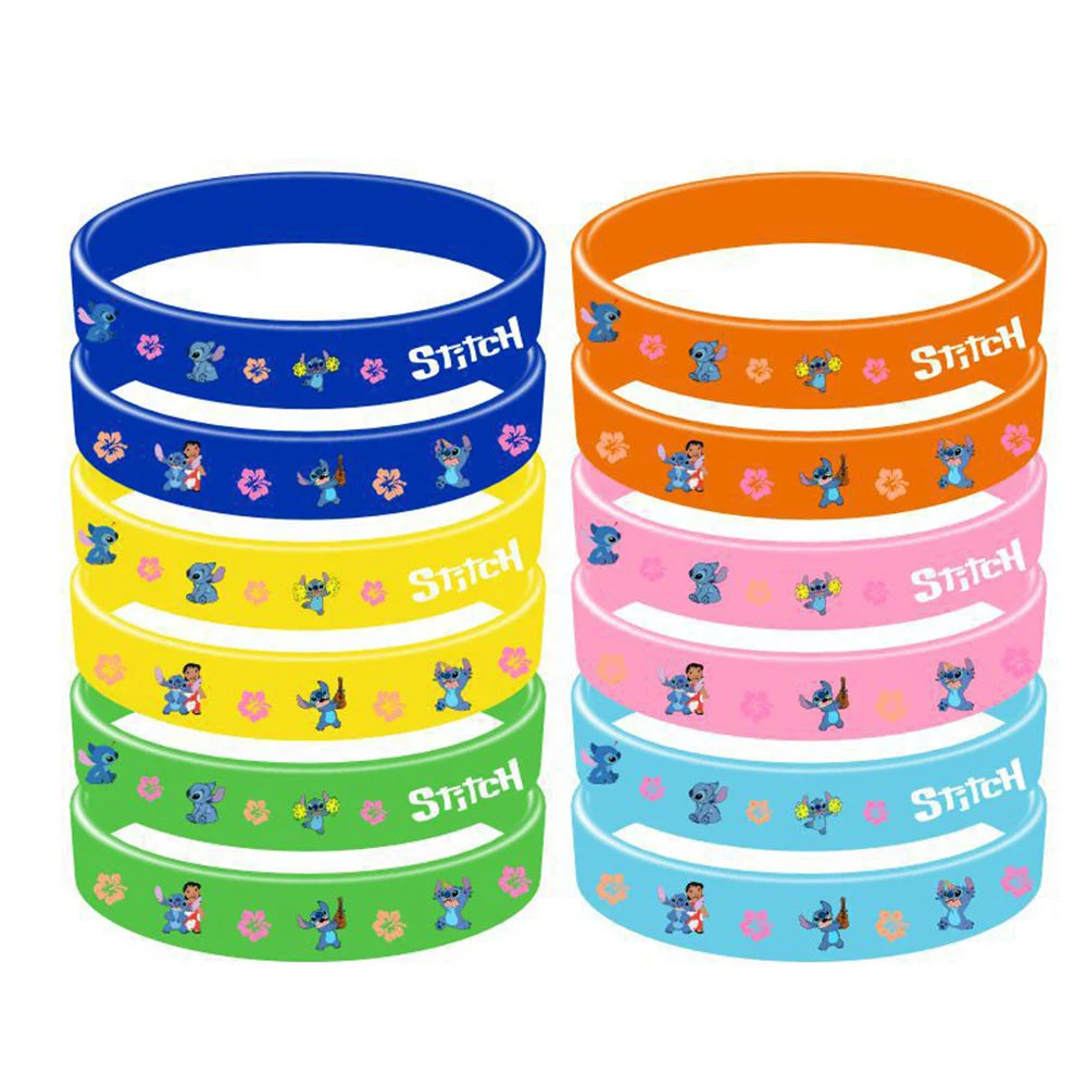 12pcs Stitch Silicone Rubber Wristband for Kid Reward Prizes Goodie Bag Stuffers Fillers Gifts